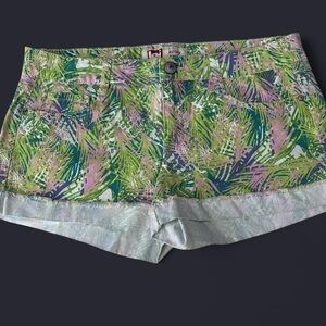 LEI Ashley Tropical Print Low-Rise Shorts Size 13 | Y2K/2000s Vibes